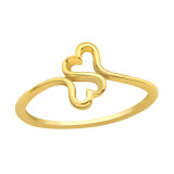 Double Heart - 925 Sterling Silver Simple Rings SD40738