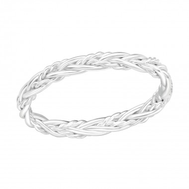 Braided - 925 Sterling Silver Simple Rings SD40939