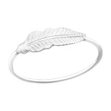 Feather - 925 Sterling Silver Simple Rings SD41070