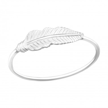 Feather - 925 Sterling Silver Simple Rings SD41070
