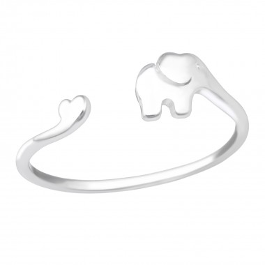 Elephant - 925 Sterling Silver Simple Rings SD41078