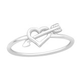 Heart And Arrow - 925 Sterling Silver Simple Rings SD41391