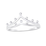 Crown - 925 Sterling Silver Simple Rings SD41425