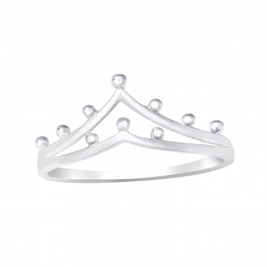 Crown - 925 Sterling Silver Simple Rings SD41425