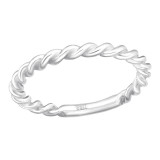 Rope - 925 Sterling Silver Simple Rings SD41426