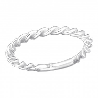 Rope - 925 Sterling Silver Simple Rings SD41426