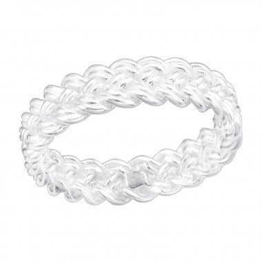 Braided - 925 Sterling Silver Simple Rings SD41442