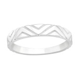 Patterned - 925 Sterling Silver Simple Rings SD41443