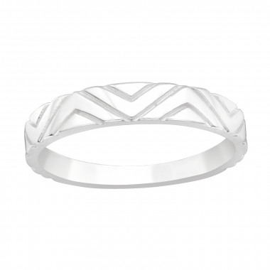 Patterned - 925 Sterling Silver Simple Rings SD41443