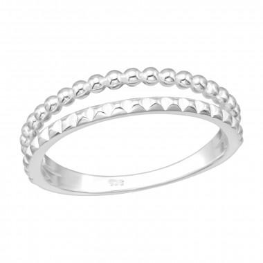 Double Line - 925 Sterling Silver Simple Rings SD42210