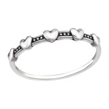 Hearts - 925 Sterling Silver Simple Rings SD44610