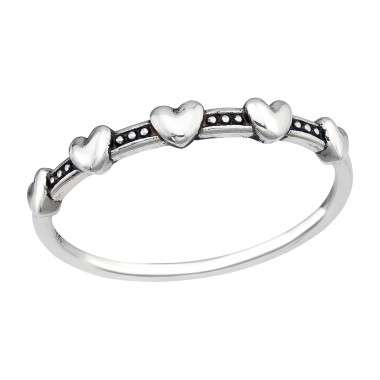 Hearts - 925 Sterling Silver Simple Rings SD44610