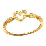 Heart - 925 Sterling Silver Simple Rings SD44846