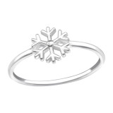 Snowflake - 925 Sterling Silver Simple Rings SD44847