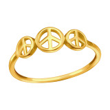 Peace - 925 Sterling Silver Simple Rings SD44850