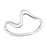 Wave - 925 Sterling Silver Simple Rings SD44853