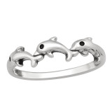 Dolphin - 925 Sterling Silver Simple Rings SD44939