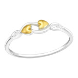 Hearts - 925 Sterling Silver Simple Rings SD45197