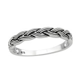 Patterned - 925 Sterling Silver Simple Rings SD45229