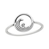 Wave - 925 Sterling Silver Simple Rings SD45230