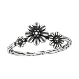 Flower - 925 Sterling Silver Simple Rings SD45234