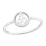 Anchor - 925 Sterling Silver Simple Rings SD45286