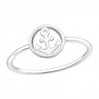 Anchor - 925 Sterling Silver Simple Rings SD45286