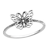 Butterfly - 925 Sterling Silver Simple Rings SD45289