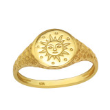 Sun Signet - 925 Sterling Silver Simple Rings SD46150
