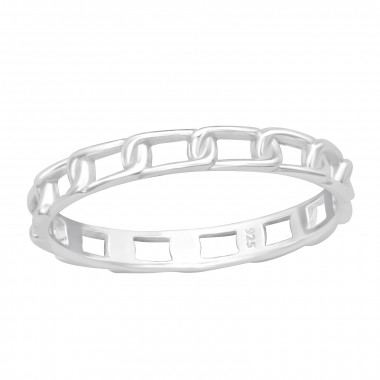 Chain Link - 925 Sterling Silver Simple Rings SD46153