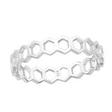 Eternity Hexagon - 925 Sterling Silver Simple Rings SD46167