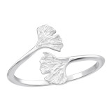Ginkgo Leaf - 925 Sterling Silver Simple Rings SD46235