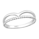 Double Line - 925 Sterling Silver Simple Rings SD46236