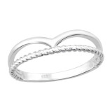 Double Line - 925 Sterling Silver Simple Rings SD46236