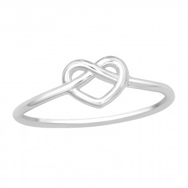 Heart Knot - 925 Sterling Silver Simple Rings SD46313