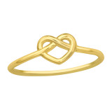 Heart Knot - 925 Sterling Silver Simple Rings SD46314