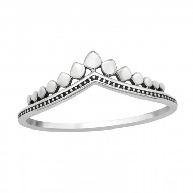 Crown - 925 Sterling Silver Simple Rings SD46327