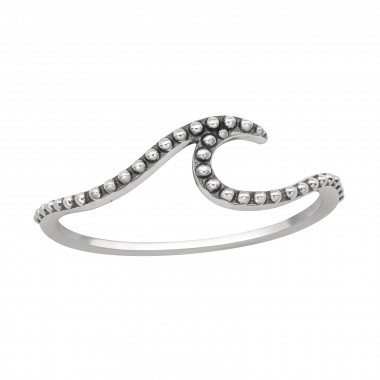 Wave - 925 Sterling Silver Simple Rings SD46329