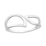 Open Leaf - 925 Sterling Silver Simple Rings SD46379
