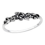 Rose - 925 Sterling Silver Simple Rings SD46761
