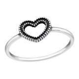 Heart - 925 Sterling Silver Simple Rings SD46762