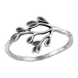 Branches - 925 Sterling Silver Simple Rings SD46764