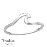 Wave - 925 Sterling Silver Simple Rings SD47146