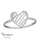 Heart - 925 Sterling Silver Simple Rings SD47150