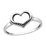 Heart - 925 Sterling Silver Simple Rings SD47676