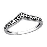 Chevron - 925 Sterling Silver Simple Rings SD48150