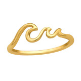 Wave - 925 Sterling Silver Simple Rings SD49097