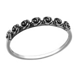 Rose - 925 Sterling Silver Simple Rings SD49810