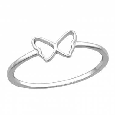 Outline Butterfly - 925 Sterling Silver Simple Rings SD50292
