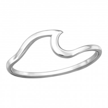 Waves - 925 Sterling Silver Simple Rings SD50388